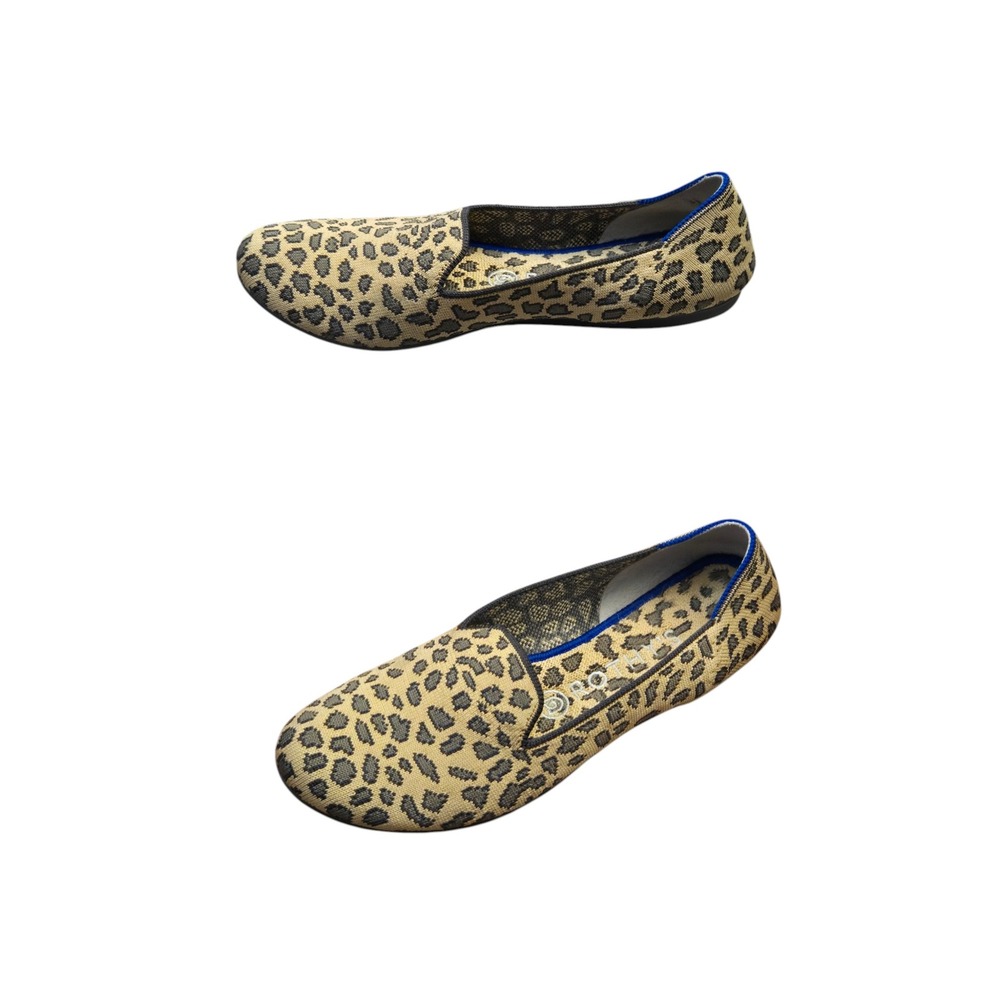 Rothy's The Loafer Spotted Cat Leopard Print Knit Rounded Toe Flats Shoes 8